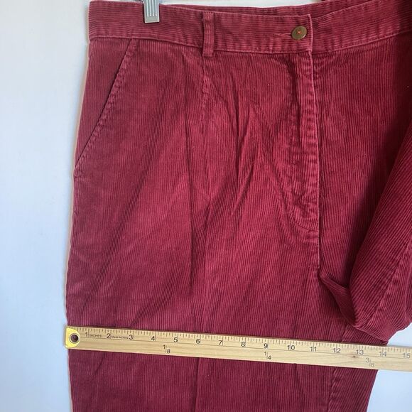 Vintage Corduroy Women Pants 16P Red High Rise Mom Tapered 90s Grunge LL Bean - Picture 9 of 14